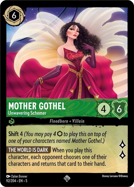 Mother Gothel - Unwavering Schemer - Shimmering Skies Disney Lorcana trading card