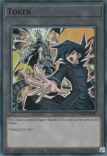 Token: Chazz & Armed Dragon Thunder LV10 trading card from The Infinite Forbidden Token: Chazz & Armed Dragon Thunder LV10 - The Infinite Forbidden YuGiOh trading card