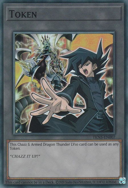 Token: Chazz & Armed Dragon Thunder LV10 - The Infinite Forbidden YuGiOh trading card
