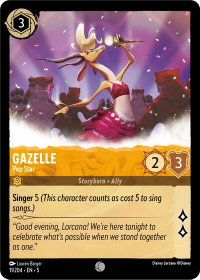 Gazelle - Pop Star - Shimmering Skies (5) #11/204 - Common Disney Lorcana Trading Card