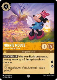 Minnie Mouse - Compassionate Friend - Shimmering Skies (5) #24/204 - Common Disney Lorcana Trading Card