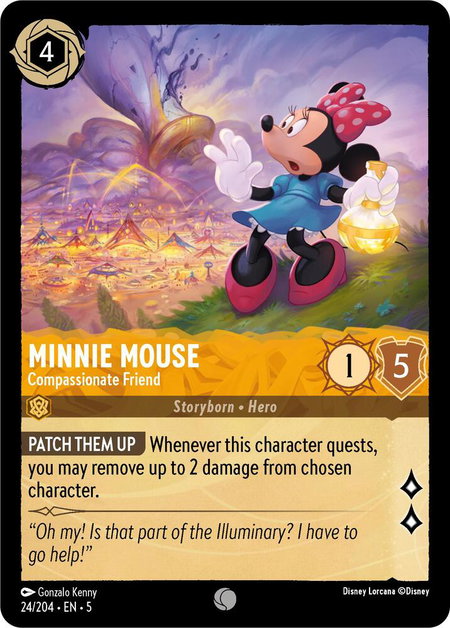 Minnie Mouse - Compassionate Friend - Shimmering Skies Disney Lorcana trading card