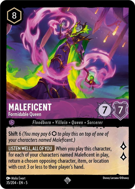 Maleficent - Formidable Queen - Shimmering Skies Disney Lorcana trading card