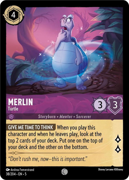 Merlin - Turtle - Shimmering Skies Disney Lorcana trading card