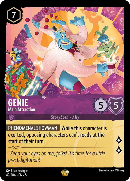 Genie - Main Attraction - Shimmering Skies Disney Lorcana trading card
