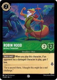 Robin Hood - Archery Contestant - Shimmering Skies (5) #77/204 - Common Disney Lorcana Trading Card