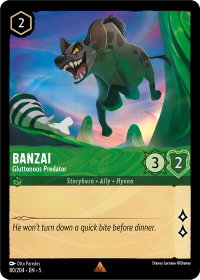 Banzai - Gluttonous Predator - Shimmering Skies (5) #80/204 - Rare Disney Lorcana Trading Card