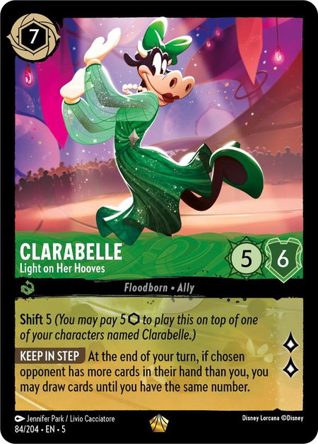 Clarabelle - Light on Her Hooves - Shimmering Skies Disney Lorcana trading card