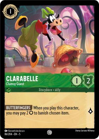 Clarabelle - Clumsy Guest - Shimmering Skies (5) #86/204 - Common Disney Lorcana Trading Card