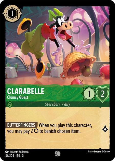 Clarabelle - Clumsy Guest - Shimmering Skies Disney Lorcana trading card