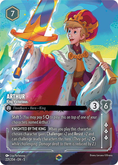 Arthur - King Victorious (Enchanted) - Shimmering Skies Disney Lorcana trading card