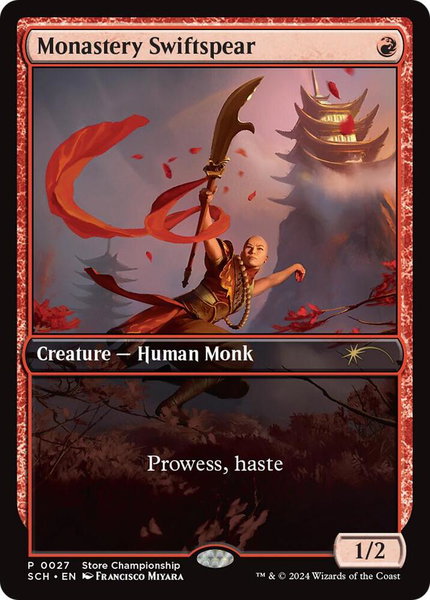 Monastery Swiftspear trading card from Game Day & Store Championship Promos Monastery Swiftspear - Game Day & Store Championship Promos Magic: The Gathering trading card