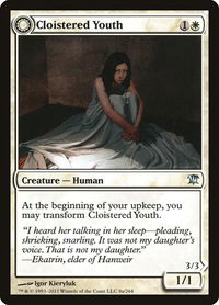 Cloistered Youth - Innistrad (ISD) #8 - Uncommon Magic: The Gathering Trading Card