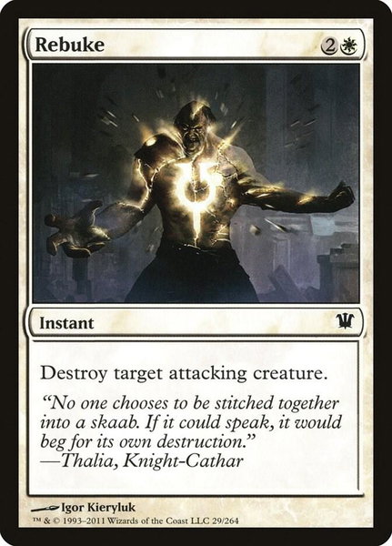 Rebuke trading card from Innistrad Rebuke - Innistrad Magic: The Gathering trading card