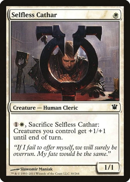 Selfless Cathar - Innistrad Magic: The Gathering trading card