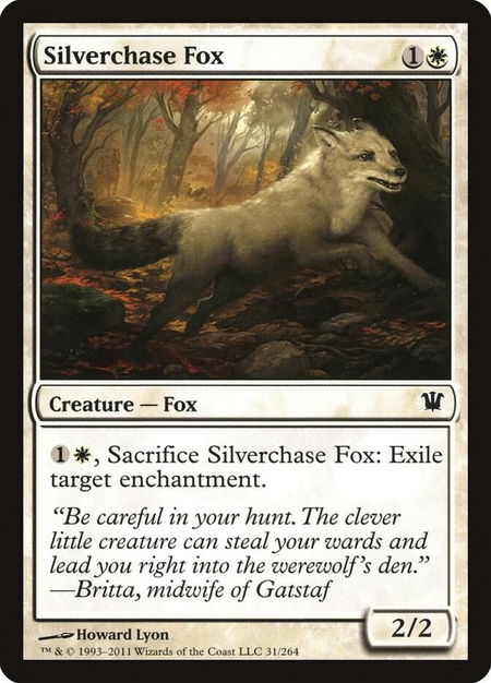 Silverchase Fox - Innistrad Magic: The Gathering trading card