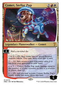 Comet, Stellar Pup (White Border) - Mystery Booster 2 (MB2) #79 - Mythic Rare Magic: The Gathering Trading Card