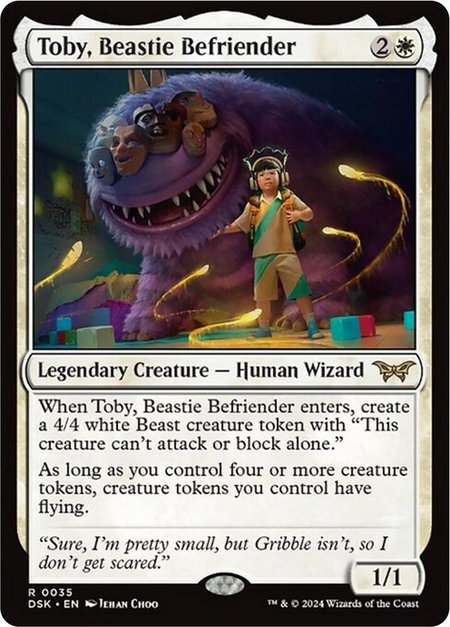 Toby, Beastie Befriender - Duskmourn: House of Horror Magic: The Gathering trading card