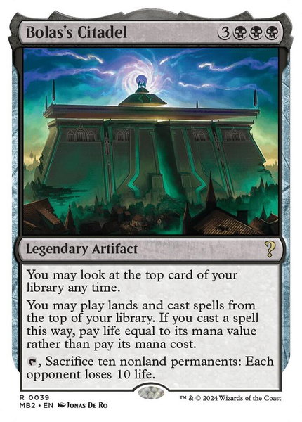 Bolas's Citadel (White Border) trading card from Mystery Booster 2 Bolas's Citadel (White Border) - Mystery Booster 2 Magic: The Gathering trading card