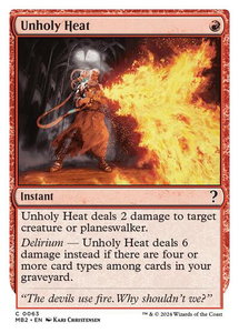 Unholy Heat (White Border) - Mystery Booster 2 (MB2) #63 - Common Magic: The Gathering Trading Card