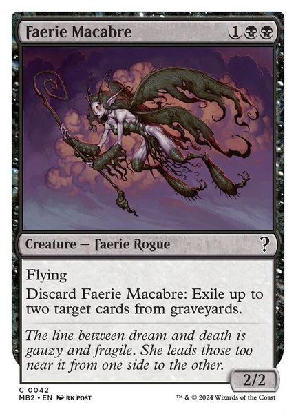 Faerie Macabre (White Border) trading card from Mystery Booster 2 Faerie Macabre (White Border) - Mystery Booster 2 Magic: The Gathering trading card