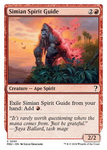 Simian Spirit Guide (White Border) - Mystery Booster 2 (MB2) #61 - Common Magic: The Gathering Trading Card