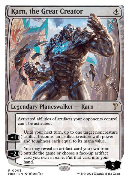 Karn, the Great Creator (White Border) - Mystery Booster 2 Magic: The Gathering trading card
