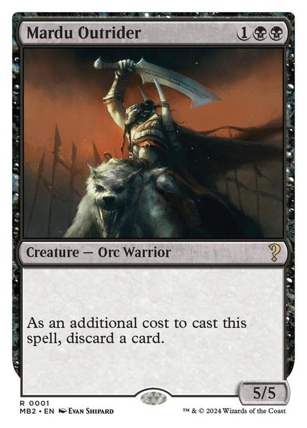 Mardu Outrider (White Border) trading card from Mystery Booster 2 Mardu Outrider (White Border) - Mystery Booster 2 Magic: The Gathering trading card