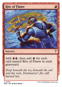 Rite of Flame (White Border) - Mystery Booster 2 (MB2) #59 - Common Magic: The Gathering Trading Card