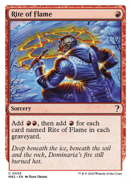 Rite of Flame (White Border) trading card from Mystery Booster 2 Rite of Flame (White Border) - Mystery Booster 2 Magic: The Gathering trading card