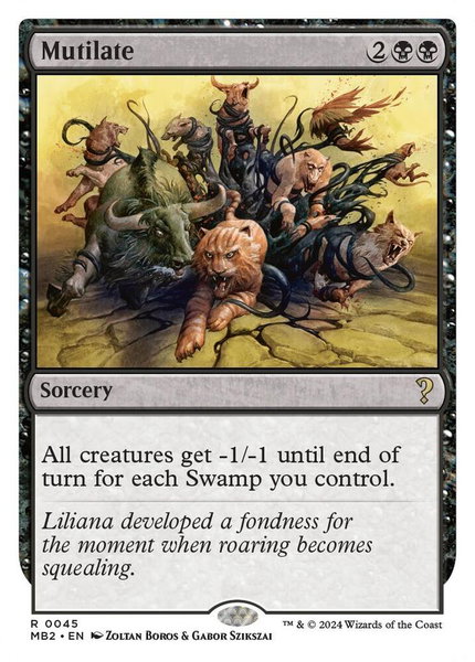 Mutilate (White Border) trading card from Mystery Booster 2 Mutilate (White Border) - Mystery Booster 2 Magic: The Gathering trading card
