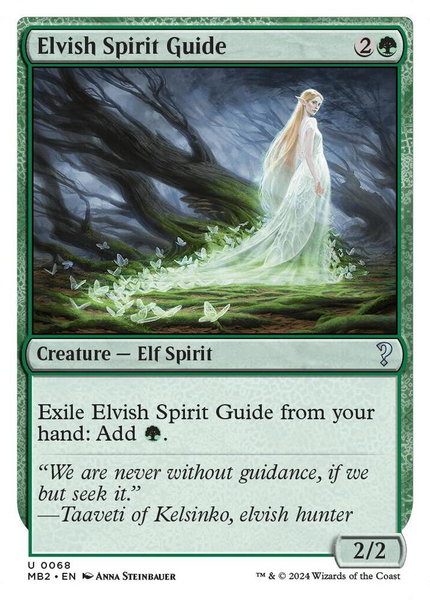 Elvish Spirit Guide (White Border) trading card from Mystery Booster 2 Elvish Spirit Guide (White Border) - Mystery Booster 2 Magic: The Gathering trading card