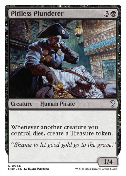 Pitiless Plunderer (White Border) - Mystery Booster 2 Magic: The Gathering trading card