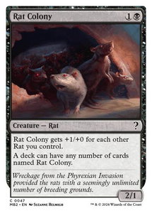Rat Colony (White Border) - Mystery Booster 2 (MB2) #47 - Common Magic: The Gathering Trading Card