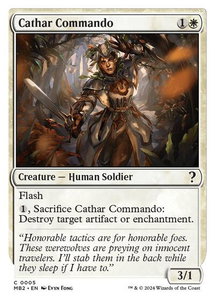 Cathar Commando (White Border) - Mystery Booster 2 (MB2) #5 - Common Magic: The Gathering Trading Card