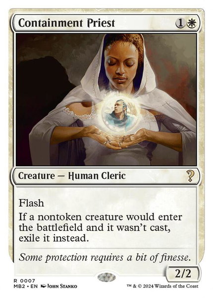 Containment Priest (White Border) - Mystery Booster 2 Magic: The Gathering trading card