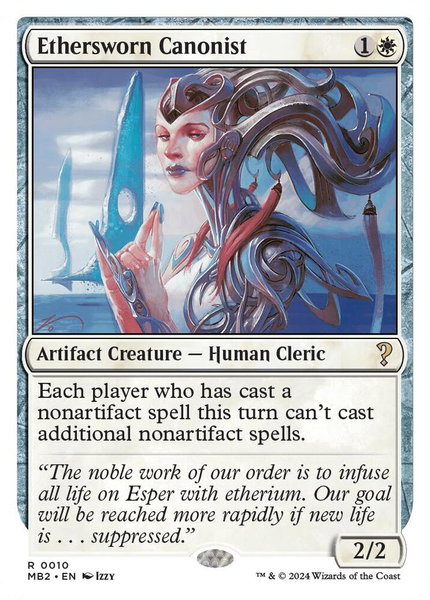 Ethersworn Canonist (White Border) trading card from Mystery Booster 2 Ethersworn Canonist (White Border) - Mystery Booster 2 Magic: The Gathering trading card