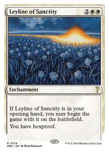 Leyline of Sanctity (White Border) - Mystery Booster 2 (MB2) #14 - Rare Magic: The Gathering Trading Card
