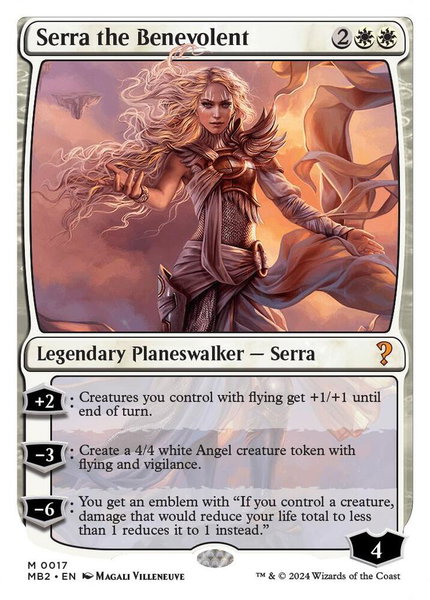 Serra the Benevolent (White Border) trading card from Mystery Booster 2 Serra the Benevolent (White Border) - Mystery Booster 2 Magic: The Gathering trading card