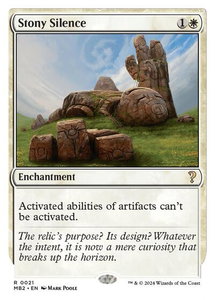Stony Silence (White Border) - Mystery Booster 2 (MB2) #21 - Rare Magic: The Gathering Trading Card