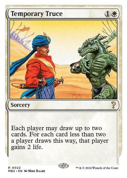 Temporary Truce (White Border) trading card from Mystery Booster 2 Temporary Truce (White Border) - Mystery Booster 2 Magic: The Gathering trading card