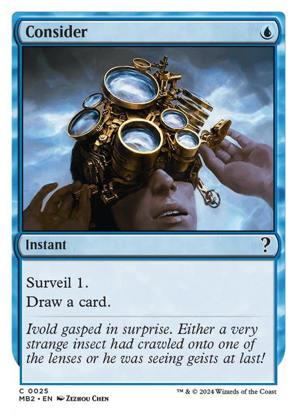 Consider (White Border) trading card from Mystery Booster 2 Consider (White Border) - Mystery Booster 2 Magic: The Gathering trading card