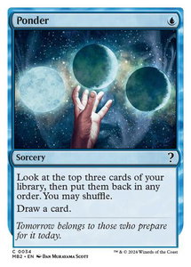 Ponder (White Border) - Mystery Booster 2 (MB2) #34 - Common Magic: The Gathering Trading Card
