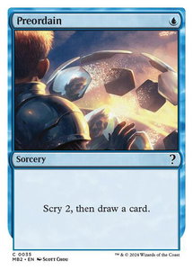 Preordain (White Border) - Mystery Booster 2 (MB2) #35 - Common Magic: The Gathering Trading Card