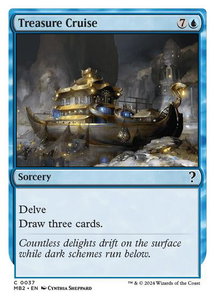 Treasure Cruise (White Border) - Mystery Booster 2 (MB2) #37 - Common Magic: The Gathering Trading Card