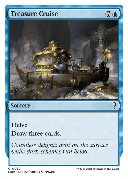 Treasure Cruise (White Border) trading card from Mystery Booster 2 Treasure Cruise (White Border) - Mystery Booster 2 Magic: The Gathering trading card