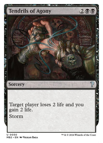 Tendrils of Agony (White Border) trading card from Mystery Booster 2 Tendrils of Agony (White Border) - Mystery Booster 2 Magic: The Gathering trading card