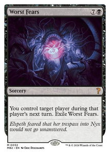 Worst Fears (White Border) - Mystery Booster 2 (MB2) #52 - Mythic Rare Magic: The Gathering Trading Card