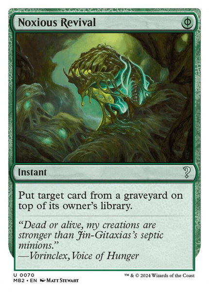 Noxious Revival (White Border) trading card from Mystery Booster 2 Noxious Revival (White Border) - Mystery Booster 2 Magic: The Gathering trading card