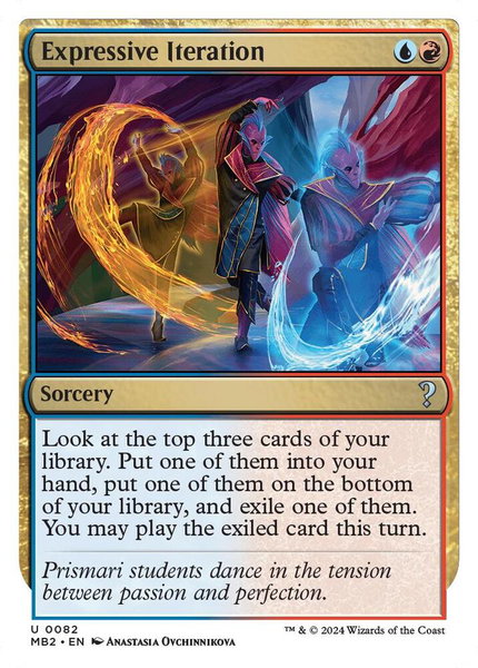 Expressive Iteration (White Border) trading card from Mystery Booster 2 Expressive Iteration (White Border) - Mystery Booster 2 Magic: The Gathering trading card